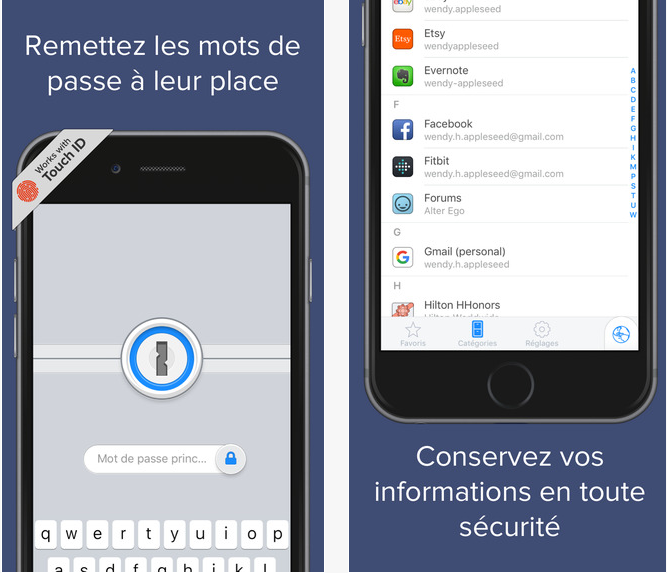 1Password travailler mot de passe sécurité