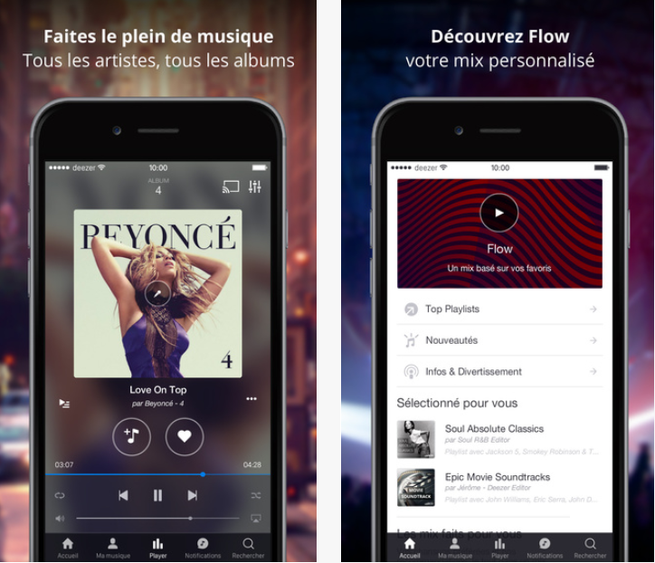 Deezer musique musical streaming application iphone