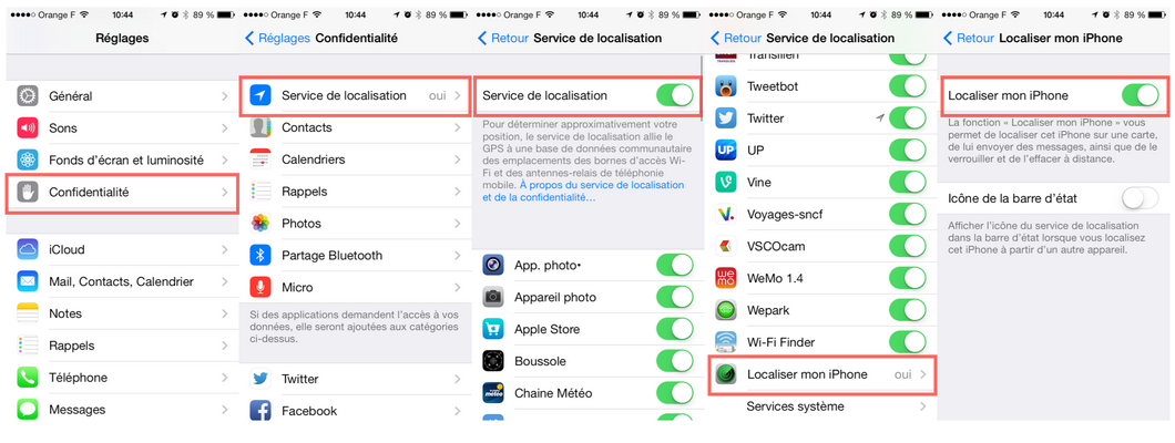 Etape 1 : comment activer la localisation sur son iPhone