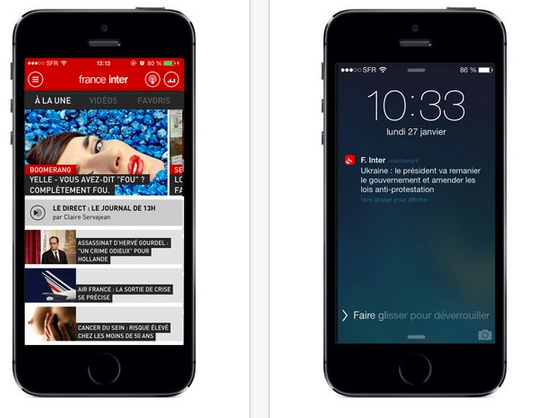 france inter l'actualité radio application iphone