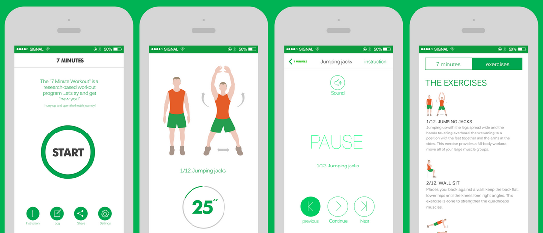 7 minutes workout fitness santé sport app