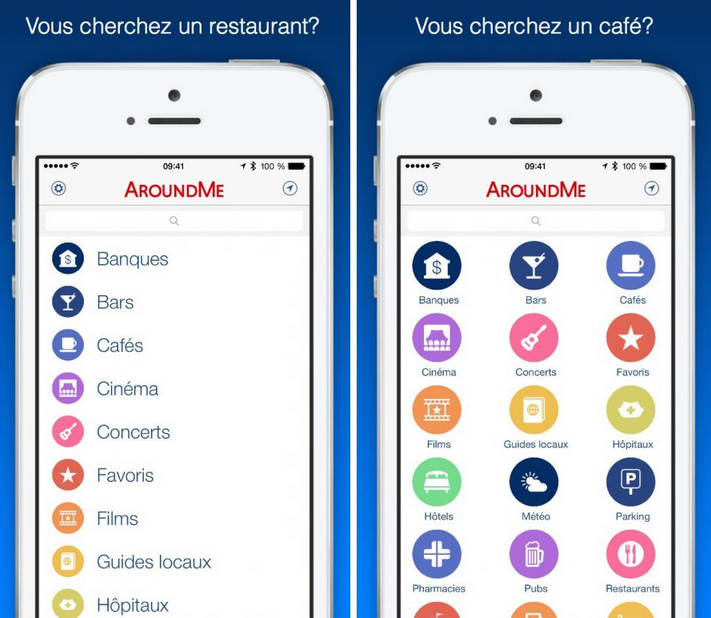 AroundMe appli meilleure top manger restaurant geolocalisation