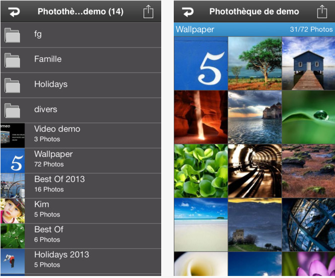Joomeo imge photo stocker cloud iphone application