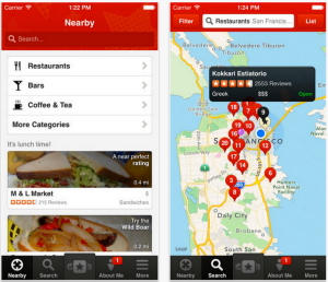 Yelp application restaurant