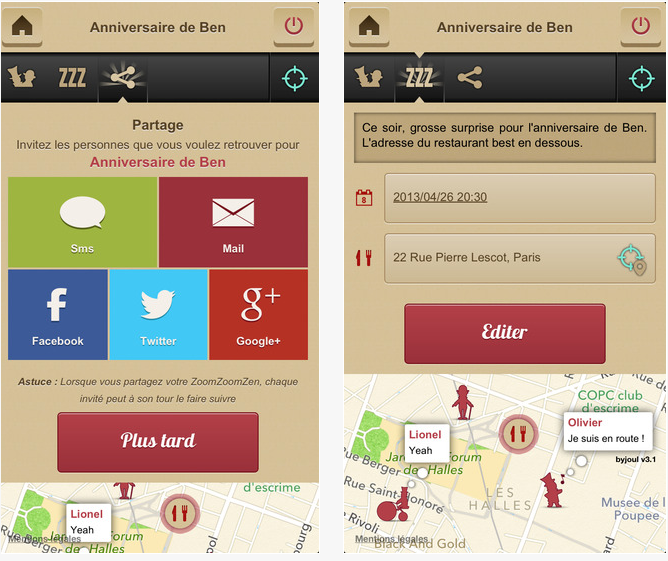 ZoomZoomZen amis rencontre fête géolocalisation