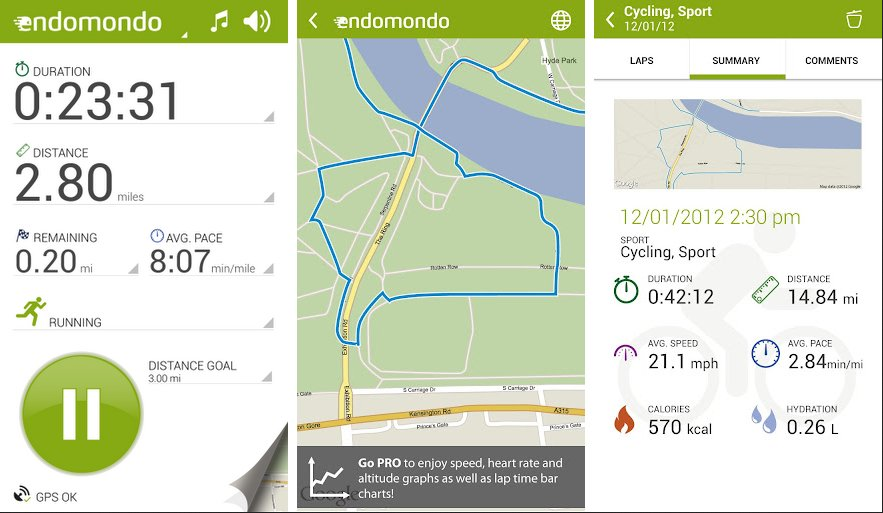 endomondo course application iphone