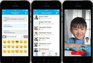 Skype application visio appel message