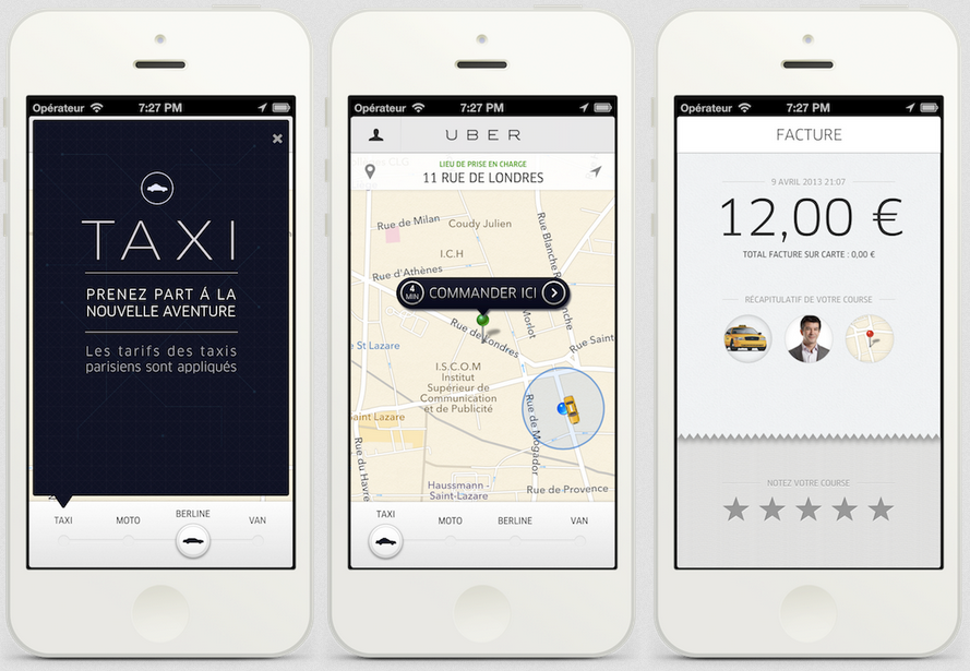 Uber application transport pas cher