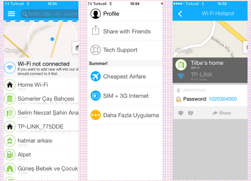 Wifi map hotspot application voyage