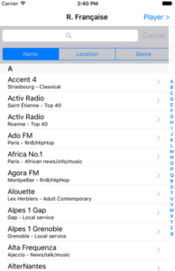 App Musique : radio francaise